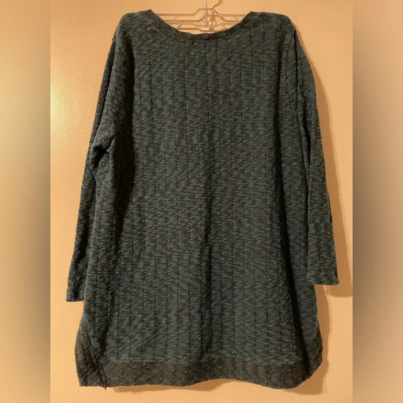 Habitat Blue Cotton Blend Knit Sweater Round Neckline Split Hem Size Small - Picture 8 of 9